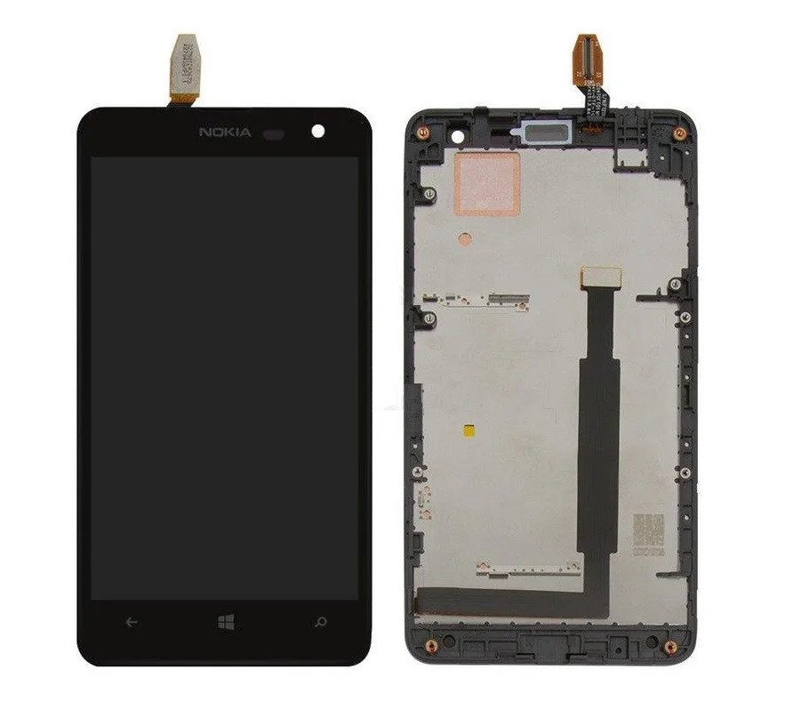 

Дисплей для мобильного телефона Nokia Lumia 625, черный, с тачскрином, с рамой