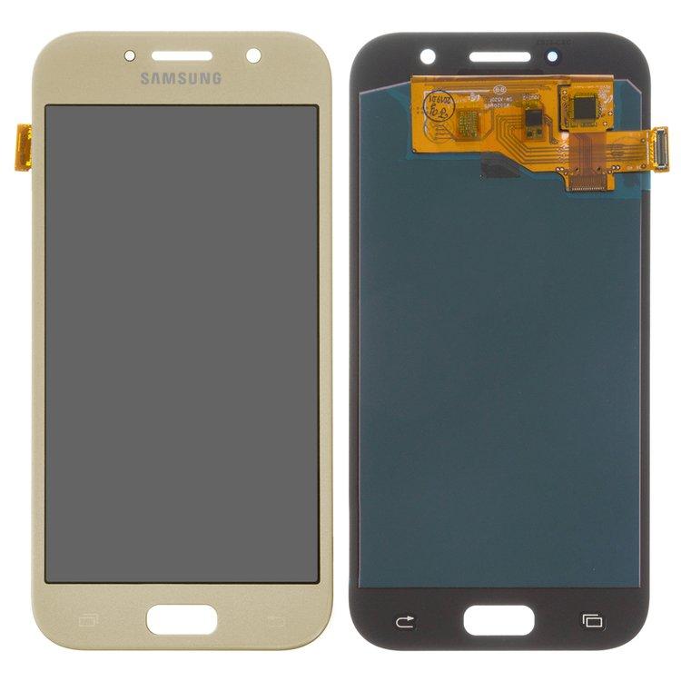 

Дисплей для мобильного телефона Samsung A5 2017/A520, золотой, с тачскрином, OLED