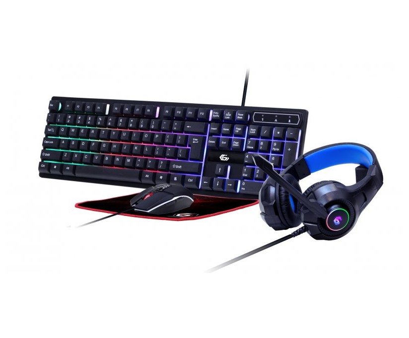 

Комплект игровой 4-в-1 с RGB подсветкой Gembird GGS-UMGL4-02-UA
