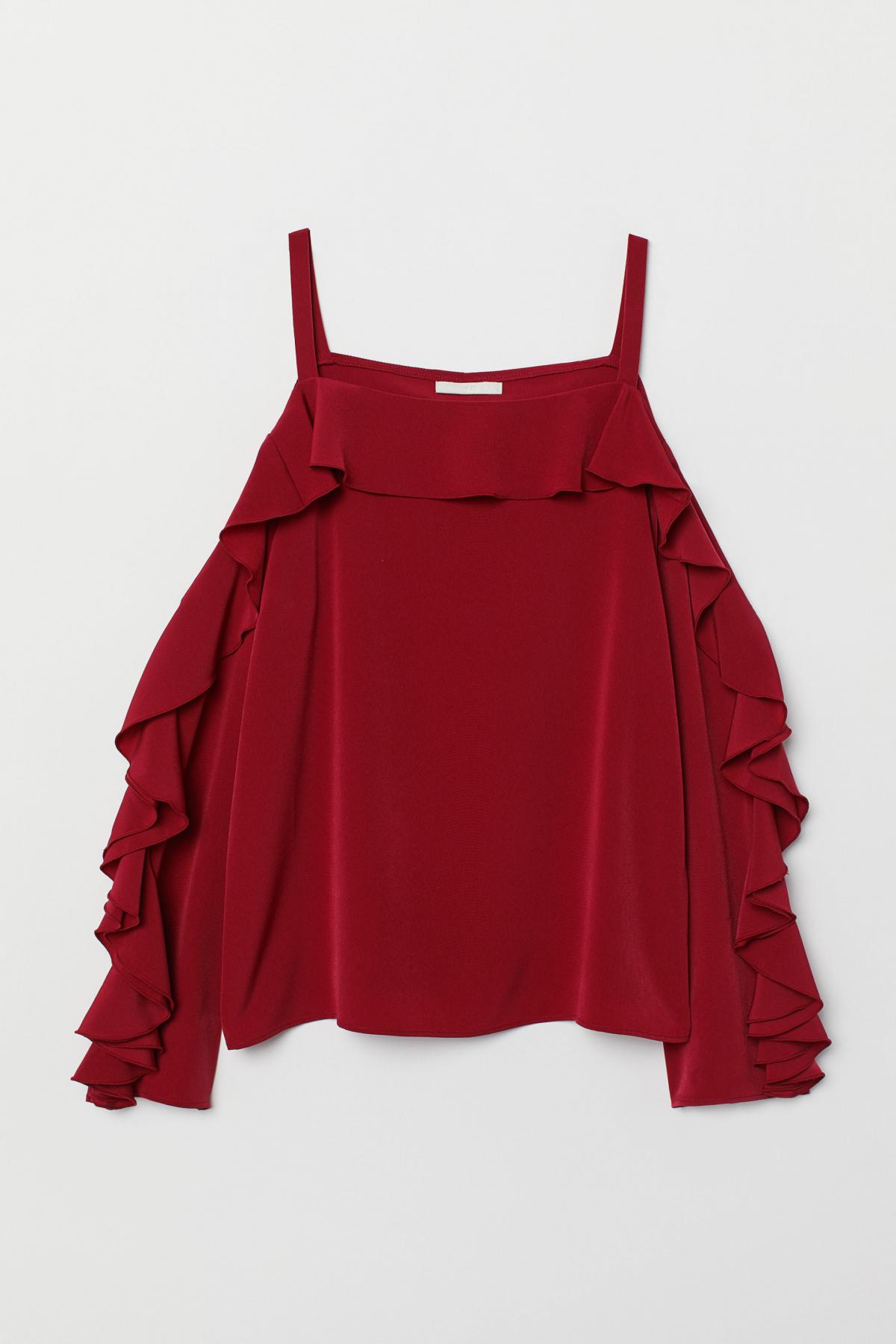 

Топ с открытыми плечами H&M  Красный, Топ с открытыми плечами H&M 40 Красный
