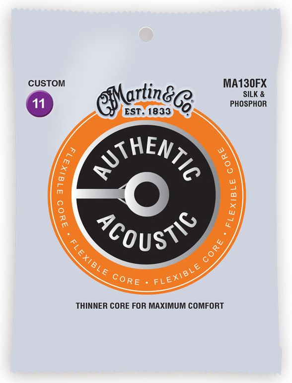 

Струны для гитары MARTIN MA130FX Authentic Acoustic Flexible Core Silk & Phosphor Custom (11-47)
