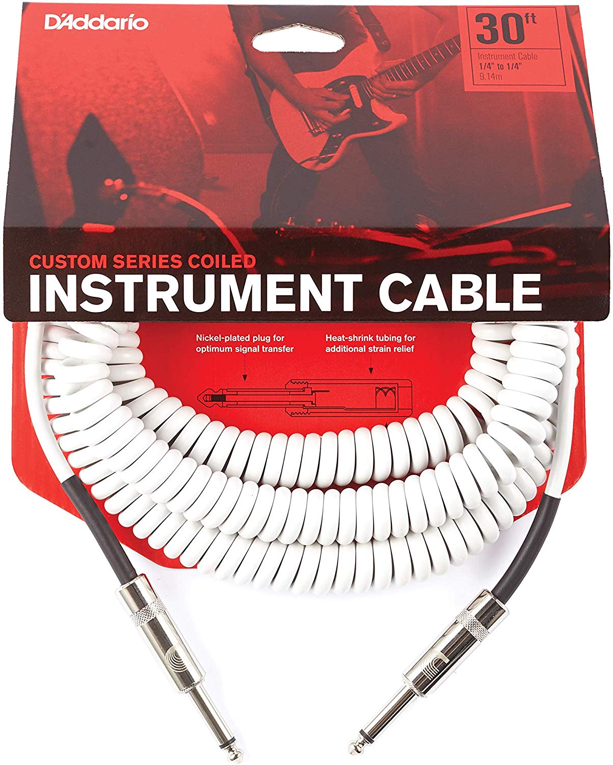 

Кабель D`ADDARIO PW-CDG-30WH Coiled Instrument Cable - White