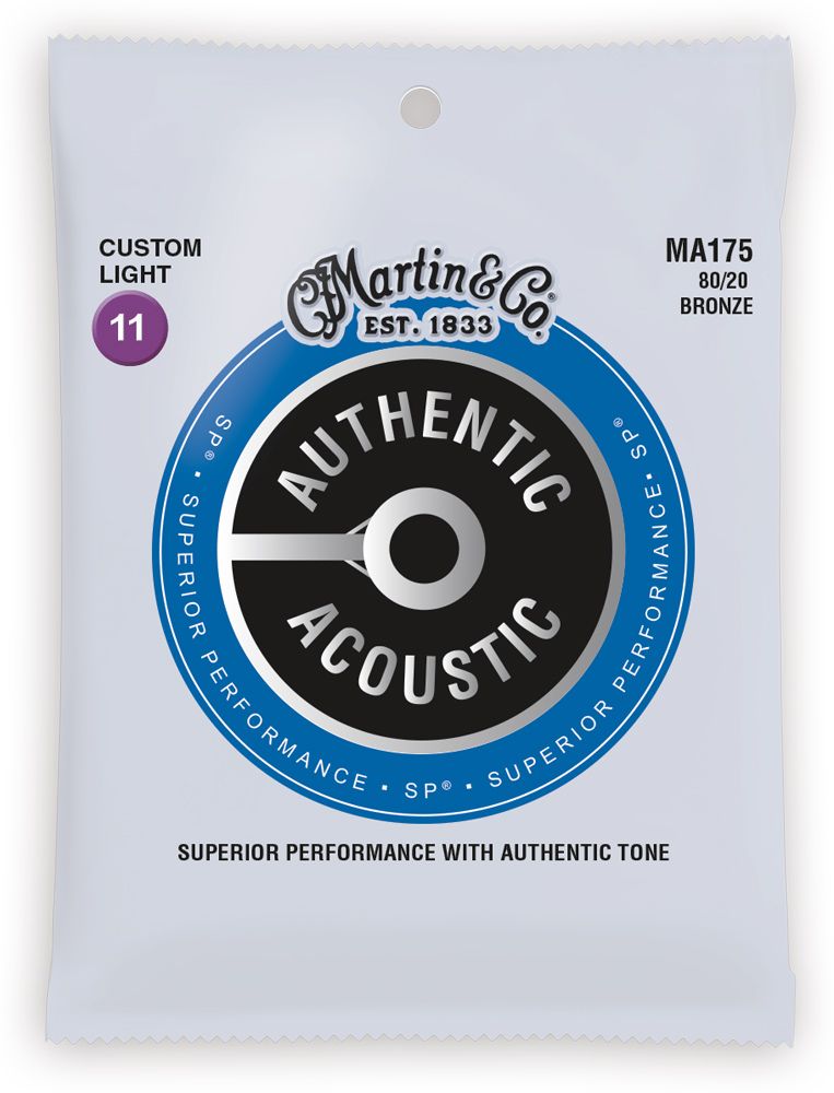 

Струны для гитары MARTIN MA175 Authentic Acoustic SP 80/20 Bronze Custom Light (11-52)