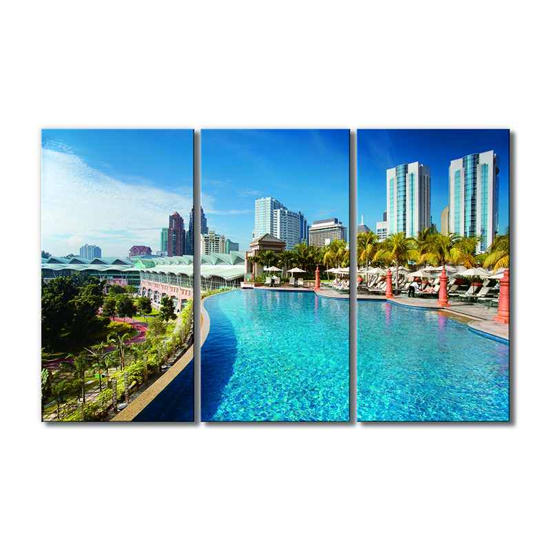 

Модульная картина Artel «Город пальмы басейн» 3 модуля 50x75 см