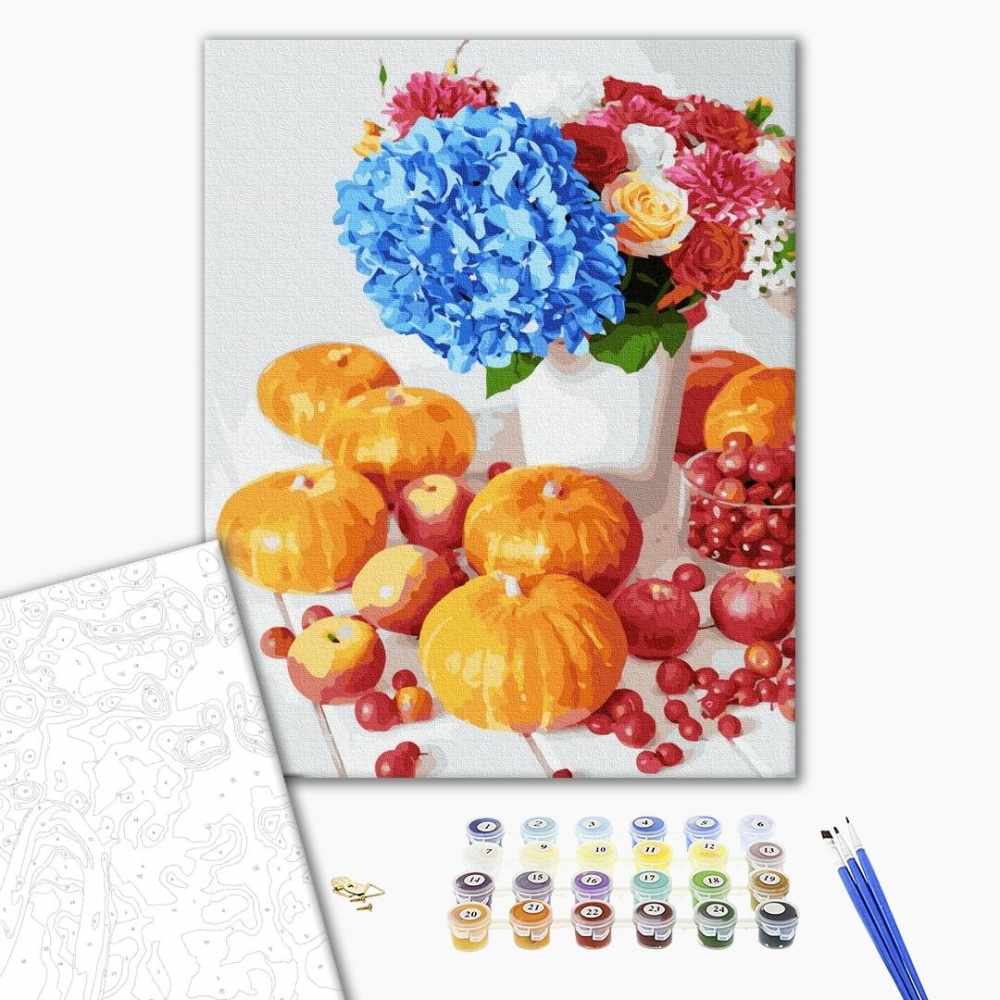 

Картина по номерам Натюрморты Тыквенный натюрморт 40х50 см