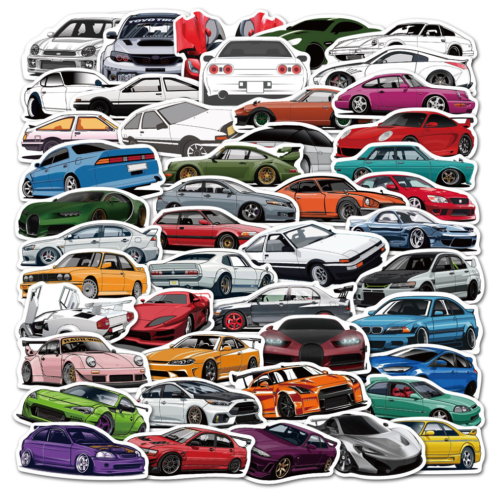 

Набор наклеек Спорткары, Суперкары - 50 шт| Sport cars, Supercars, Jdm - Водостойкие стикеры для оклеивания
