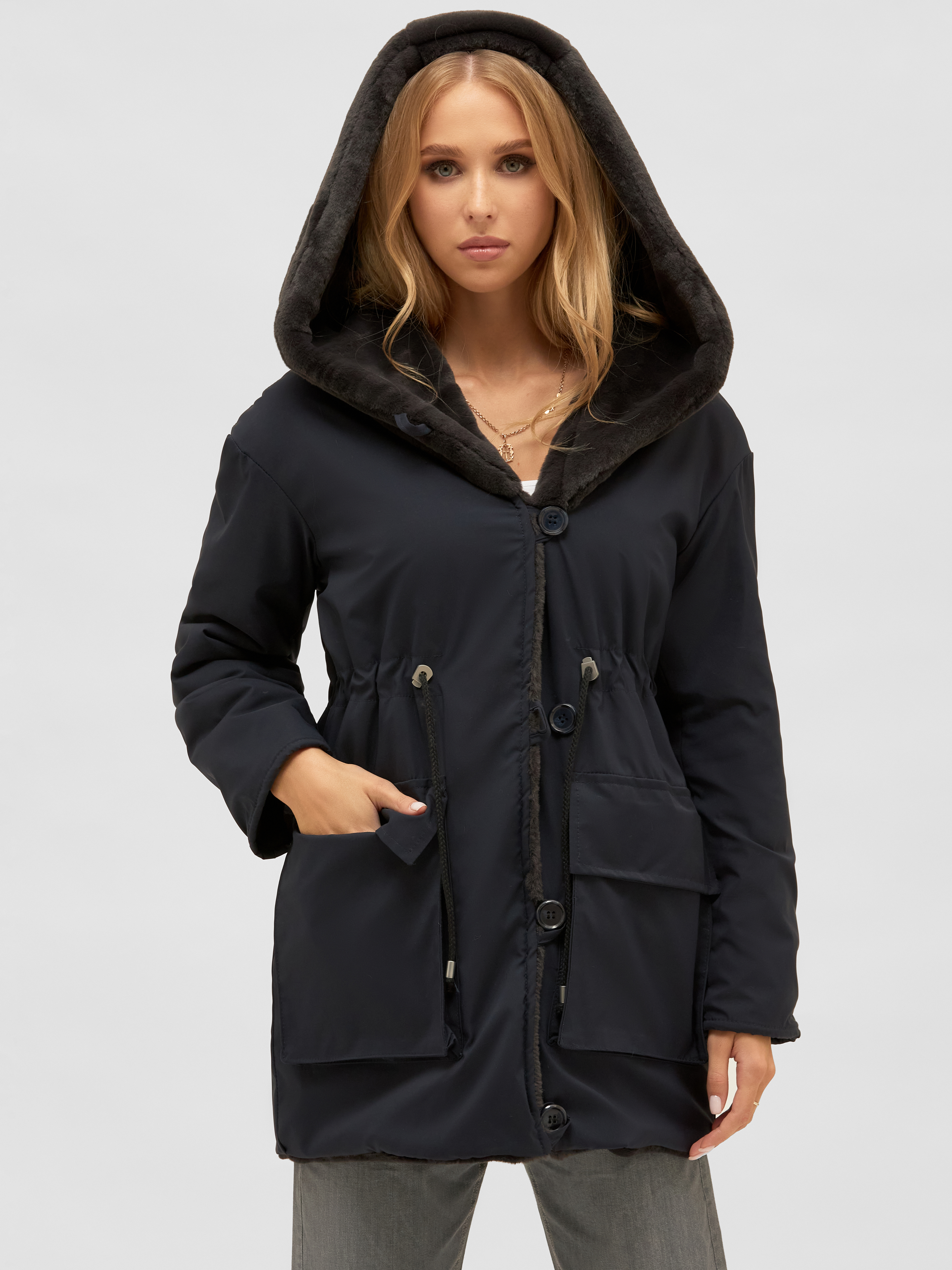 

Двухсторонняя куртка Mila Nova К-208  Синяя, Двухсторонняя куртка Mila Nova К-208 52 Синяя