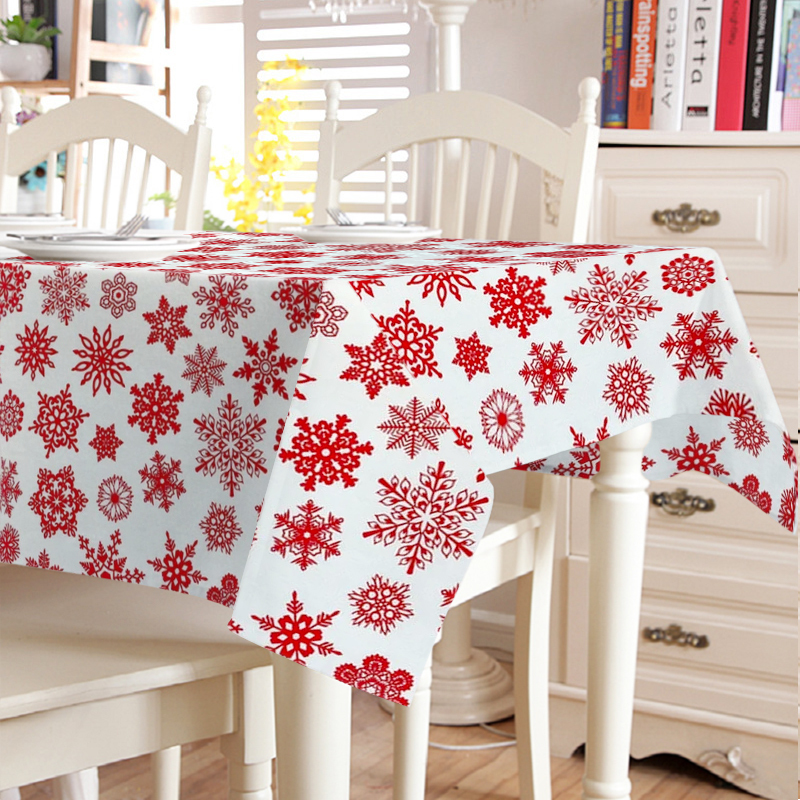 

Скатерть новогодняя "Снежинки (Красный)" 260х140 см