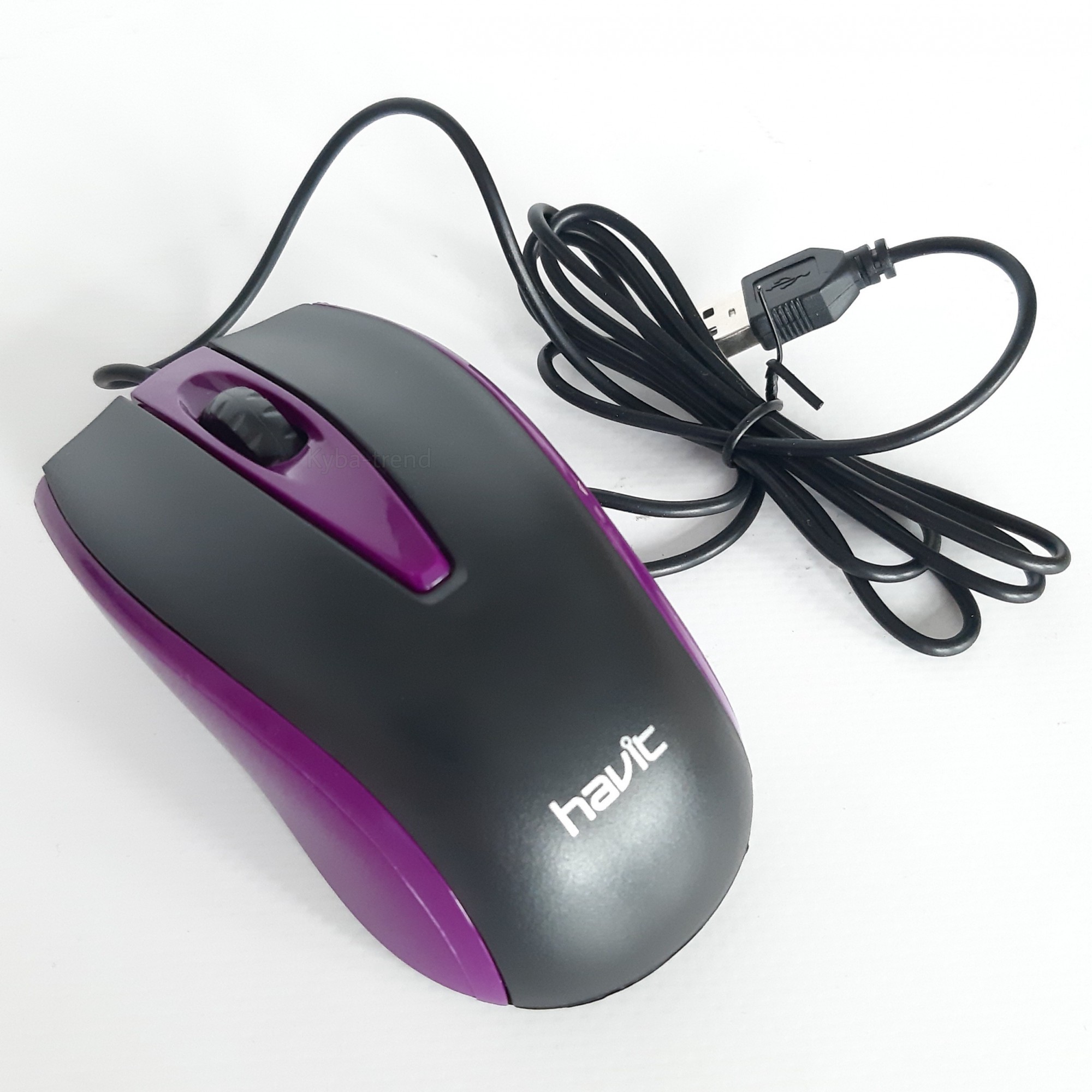 

Проводная USB компьютерная мышь Havit HV-MS871 мышка для компьютера пк, Black/Purple