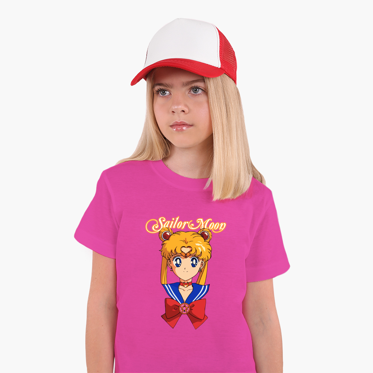 

Детская футболка для девочек Сейлор Мун (Sailor Moon) (25186-2915-68) 122-128 см Хлопок Темно-розовый