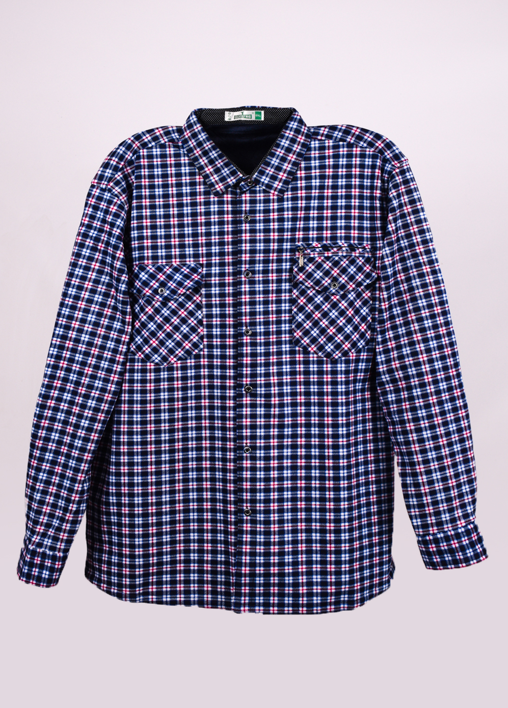 

Рубашка мужская льняная с карманом на пуговице мех внутри Hetai A1663-3. Размер 6XL.