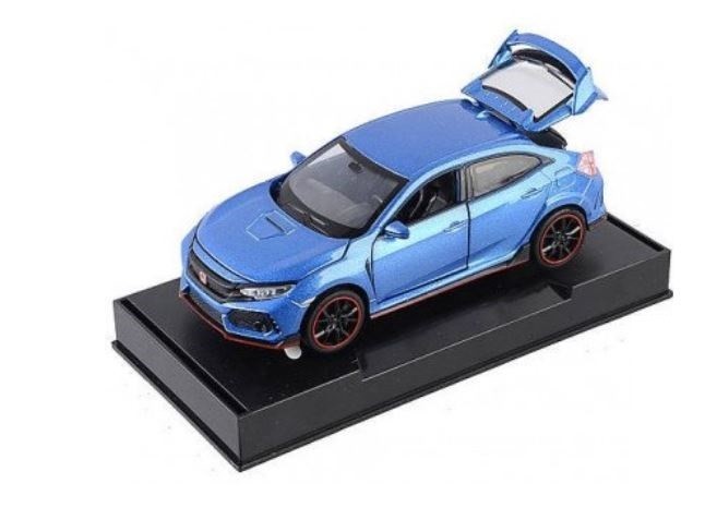 

Детская игрушка машина металлическая АВТОПРОМ,1:32 HONDA CIVIC TYPE R. (6606) открывающие элементы, свет, звук, цвет синий