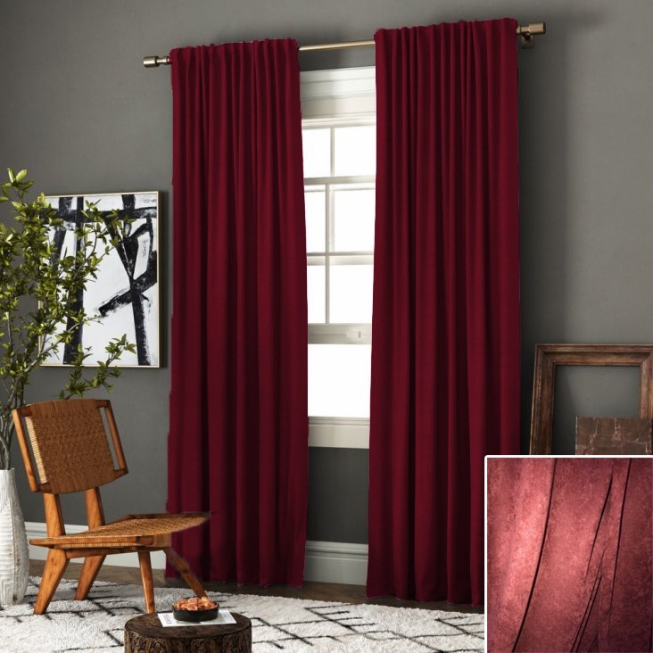 

Комплект Штор Микровелюр Бардовый 200х260