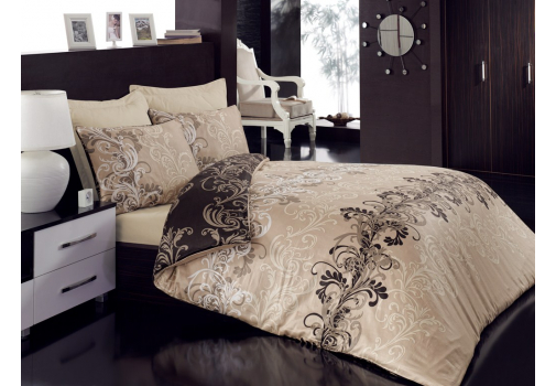 

Постельное бельё Cotton Box сатин Cemile Bej 200x220 Бежевий