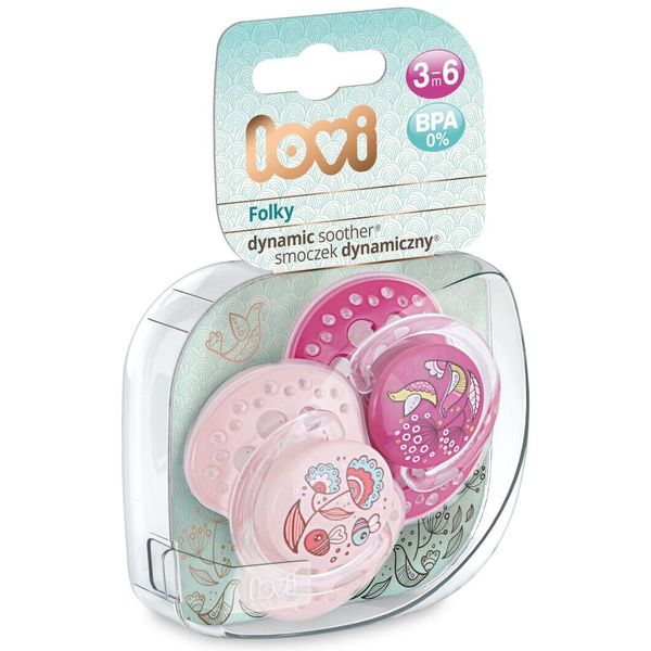 

Пустышка силиконовая динамическая Folky 3-6 мес., 2 шт, LOVI