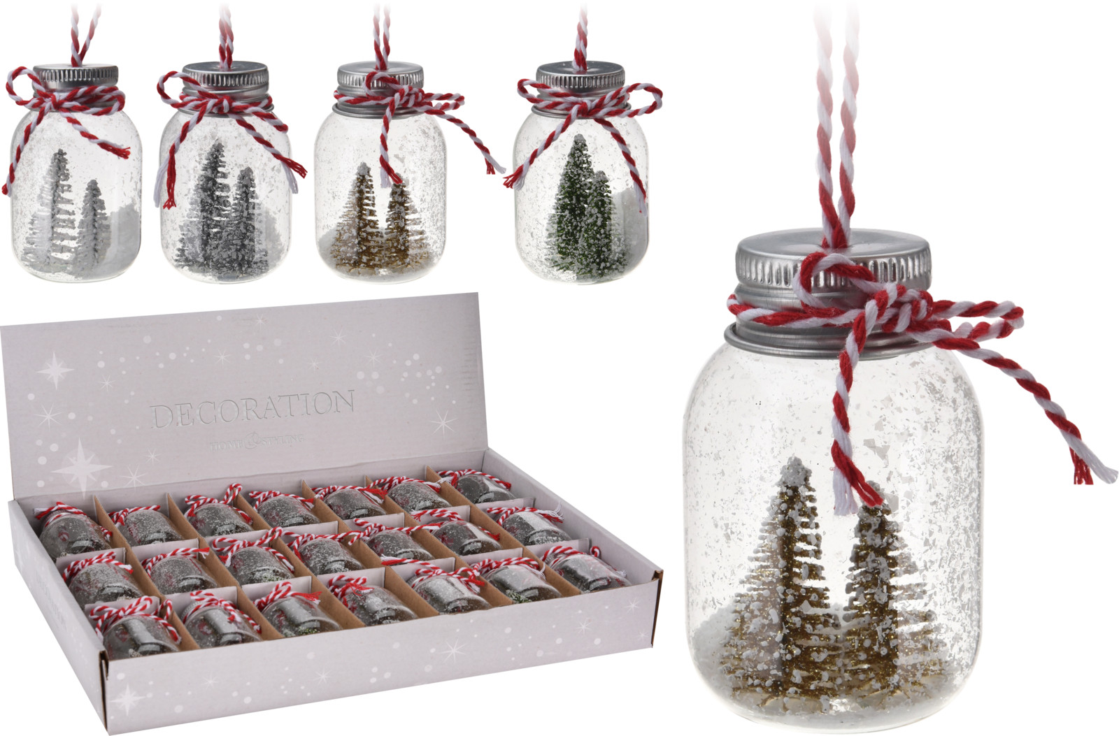 

Набор елочных игрушек Christmas Decoration Банка 40х40х65 мм 24 шт Разноцветная (ABR800300)