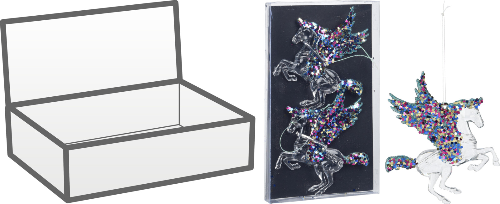 

Набор елочных игрушек Christmas Decoration Единорог 2 штуки 150х10х150 мм Синий (CAA222650)
