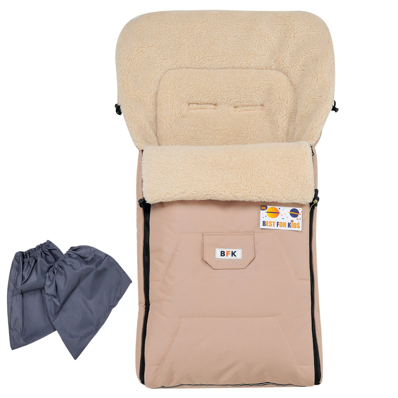 

Зимний конверт-чехол на овчине For Kids Best в коляску, чехол в люльку, конверт на санки ZK320-22