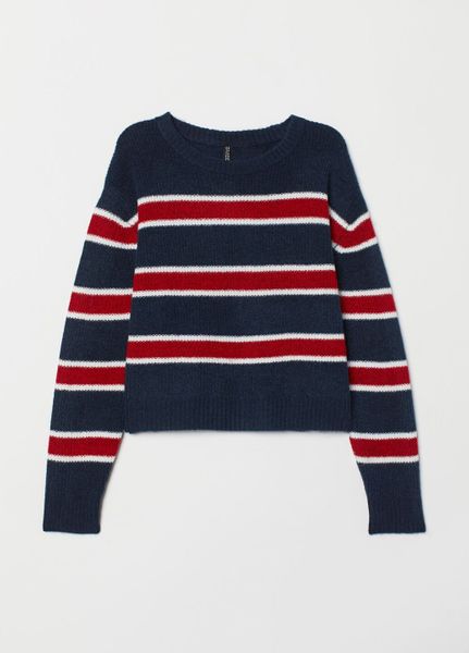 

Свитер H&M L Темно-синий с красным (1099-383)