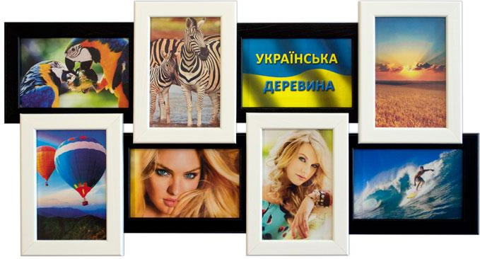 

Деревянная мультирамка на 8 фото История черно-белая (SKU_231195252-mg)