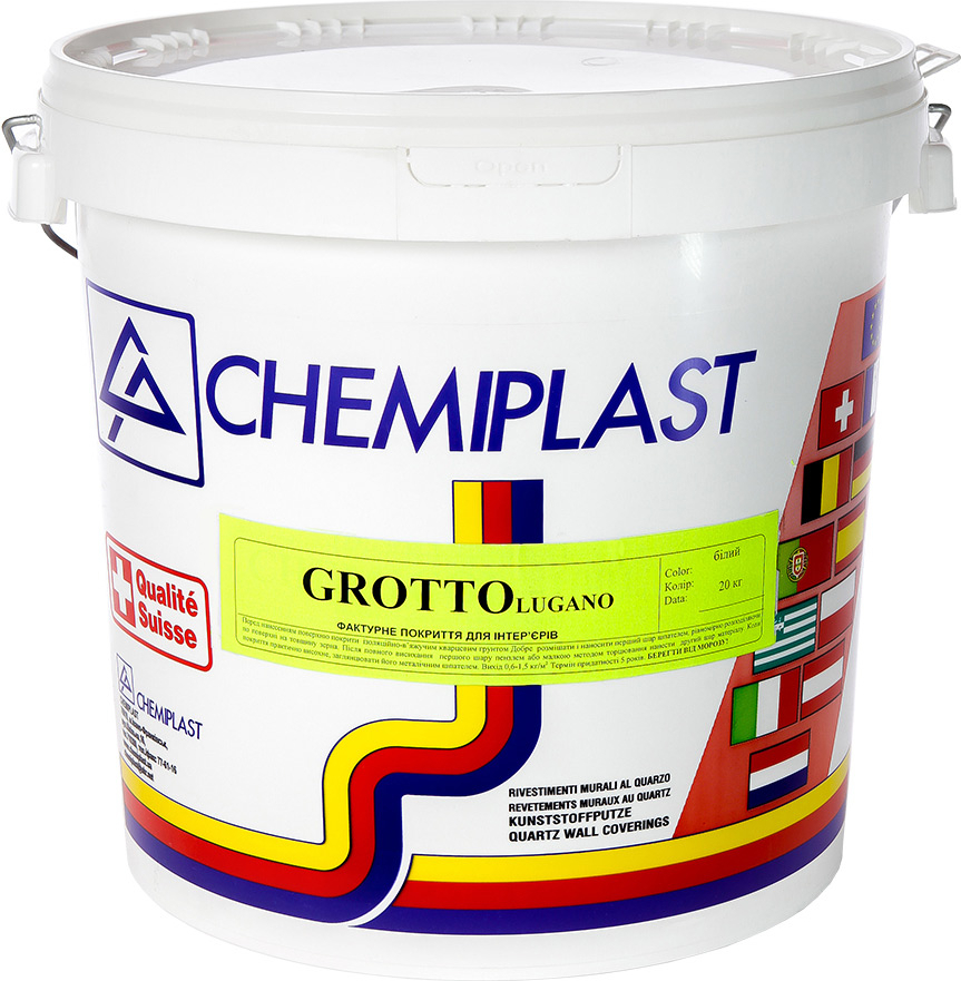 

Декоративная штукатурка CHEMIPLAST Grotto Lugano 20 кг белая (SKU_25102-mg)