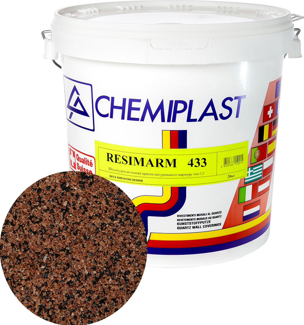 

Декоративна штукатурка CHEMIPLAST RESIMARM 433 мармур 2,5 мм 20 кг (4820166150267-mg)