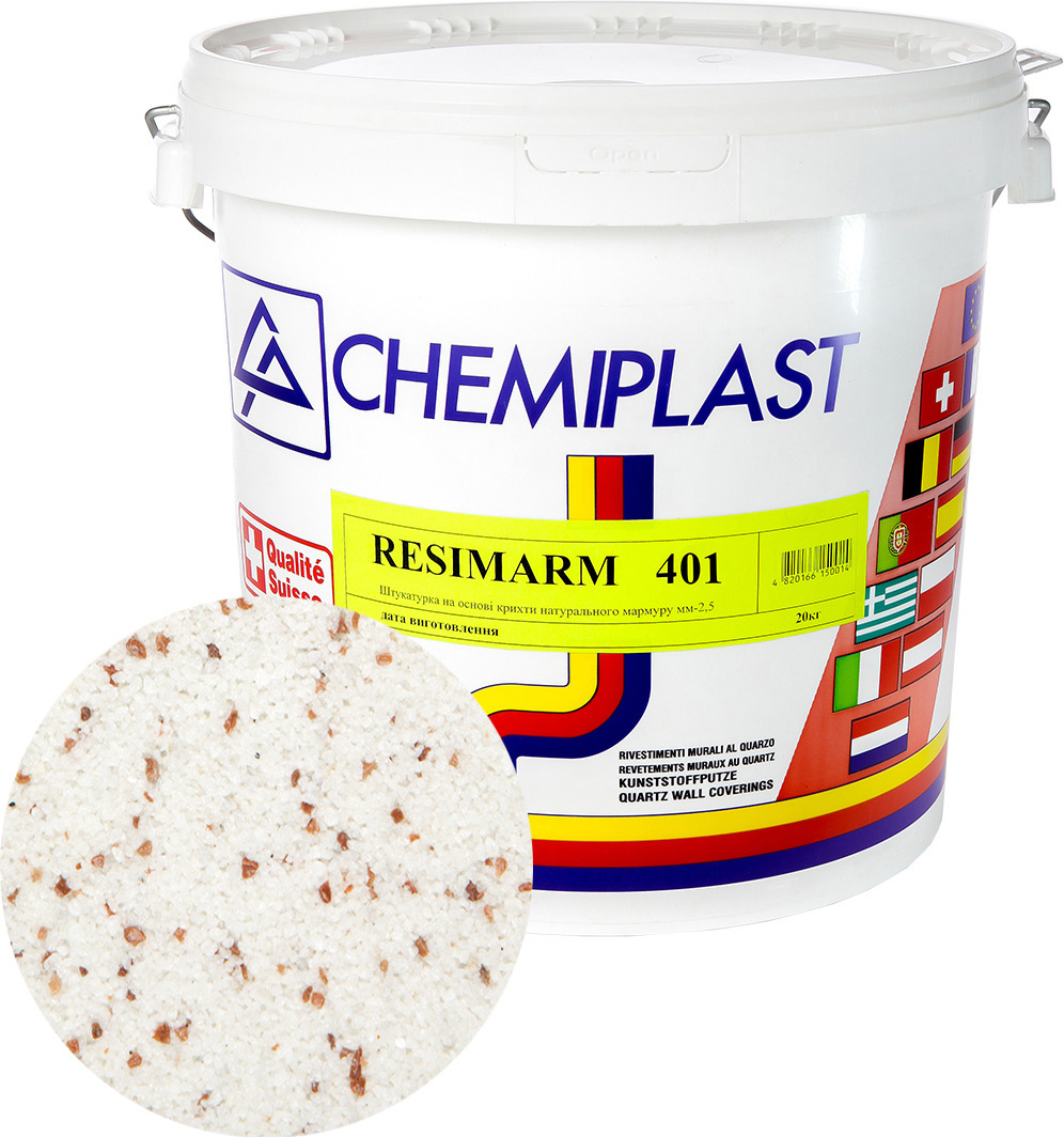 

Декоративна штукатурка CHEMIPLAST RESIMARM 401 мармур 2,5 мм 20 кг (4820166150021-mg)