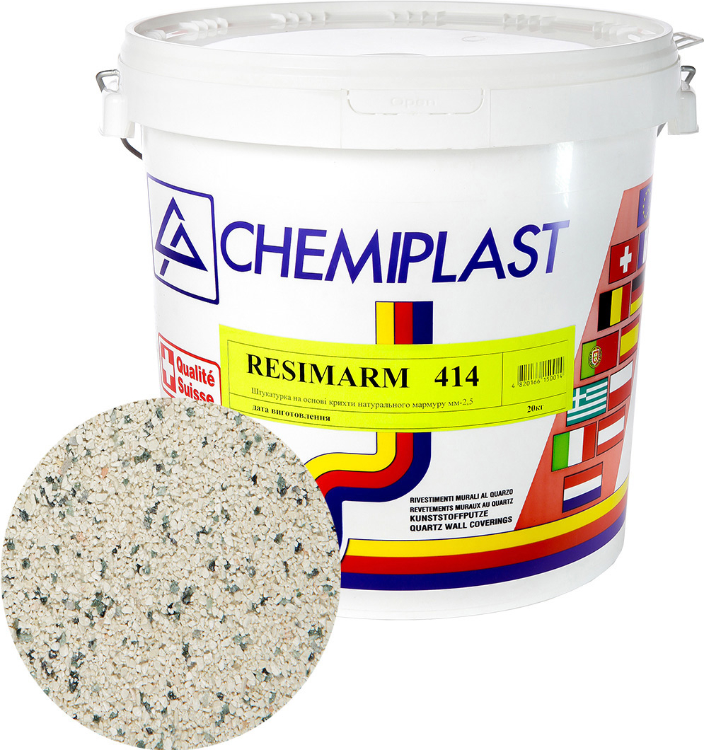 

Декоративна штукатурка CHEMIPLAST RESIMARM 414 мармур 2,5 мм 20 кг (4820166150113-mg)