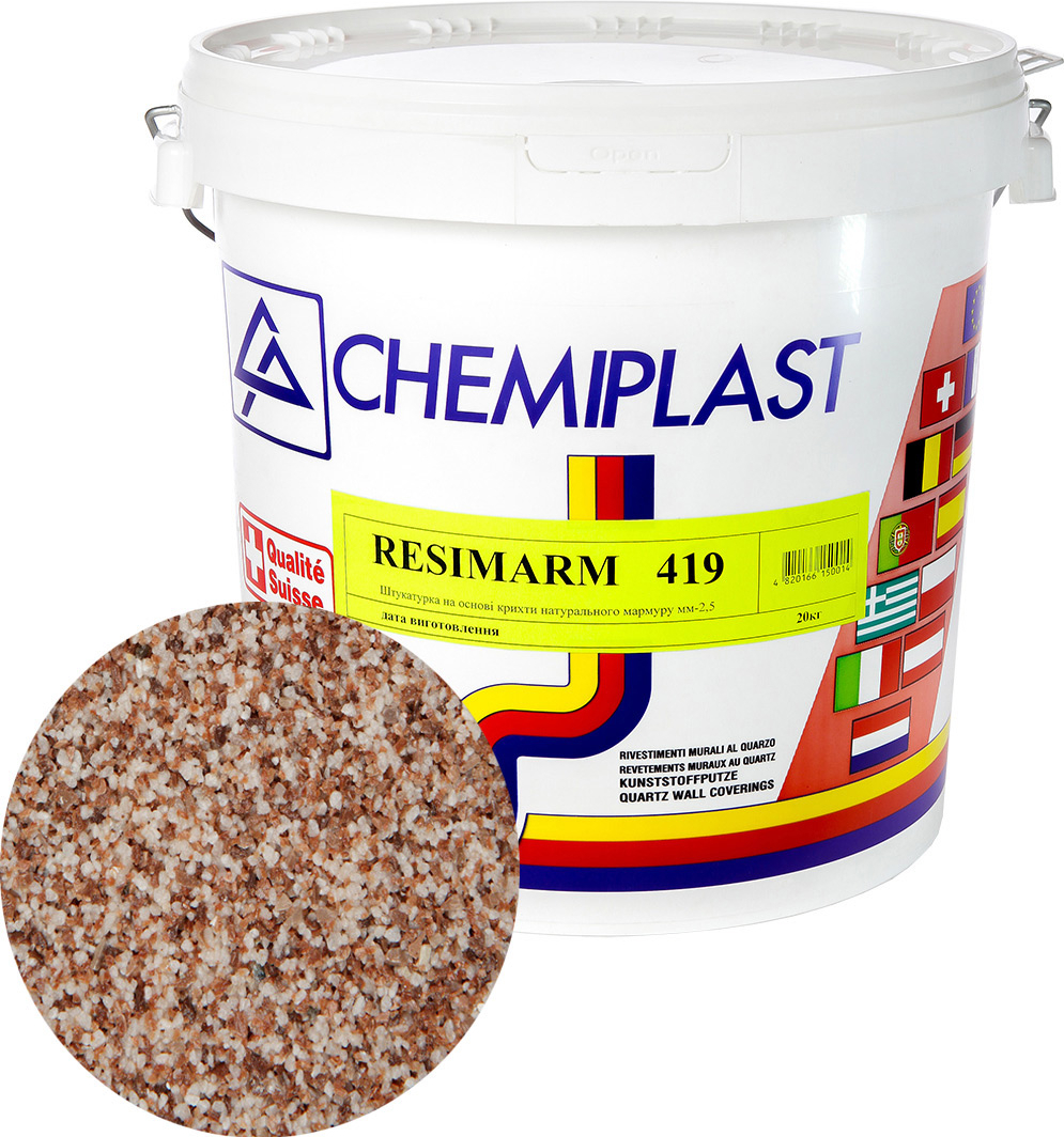 

Декоративна штукатурка CHEMIPLAST RESIMARM 419 мармур 2,5 мм 20 кг (4820166150137-mg)