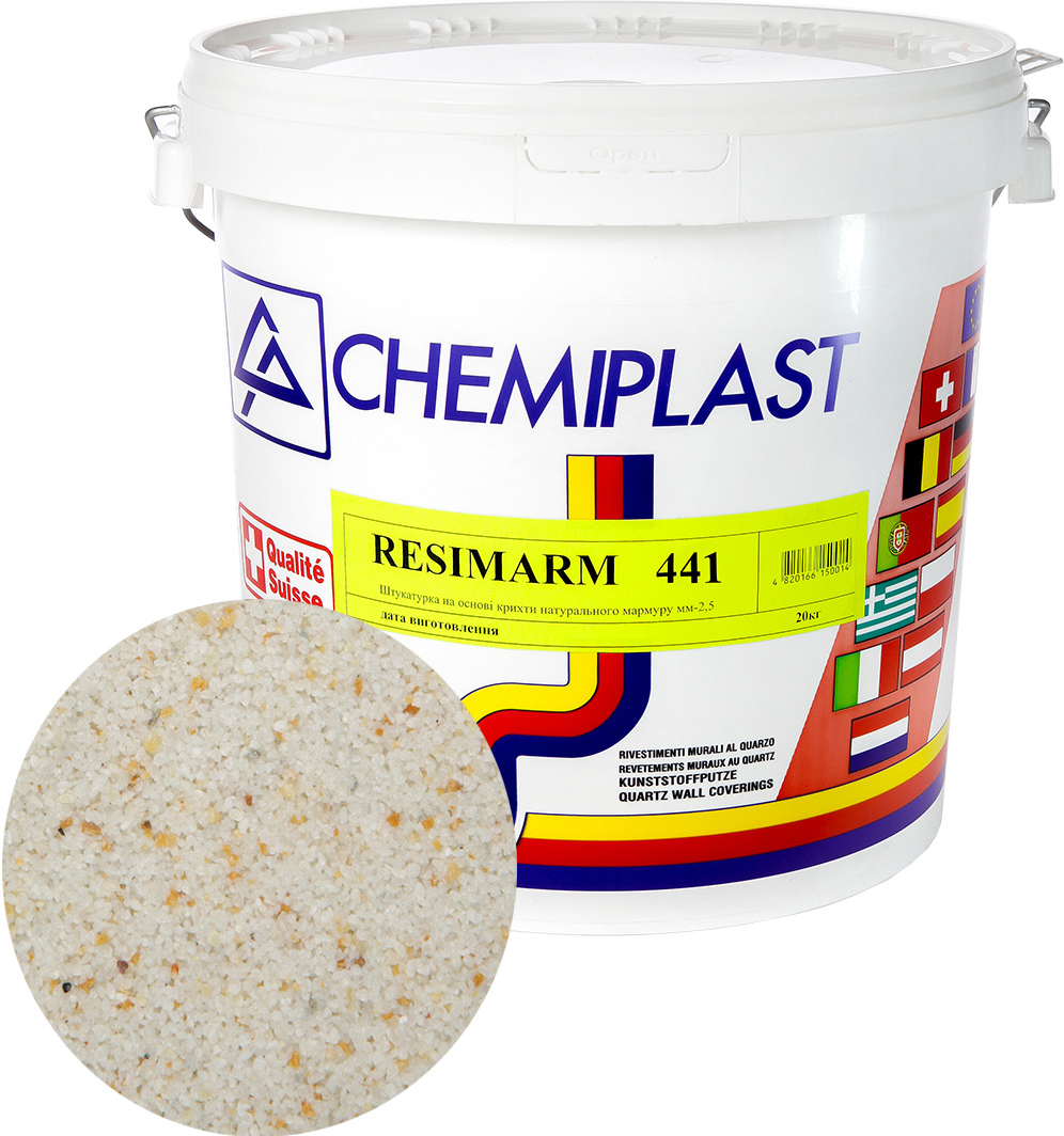 

Декоративна штукатурка CHEMIPLAST RESIMARM 441 мармур 2,5 мм 20 кг (4820166150335-mg)