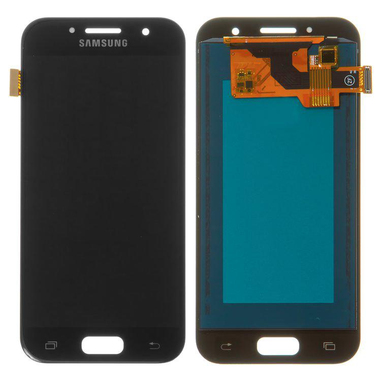 

Дисплей для Samsung A320 Galaxy A3 (2017), чорний, із сенсорним екраном, з регулюванням яскравості, (TFT), Сopy
