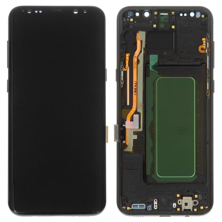 

Дисплей для Samsung G955 Galaxy S8 Plus, чорний, із сенсорним екраном, з рамкою, (OLED), High Copy