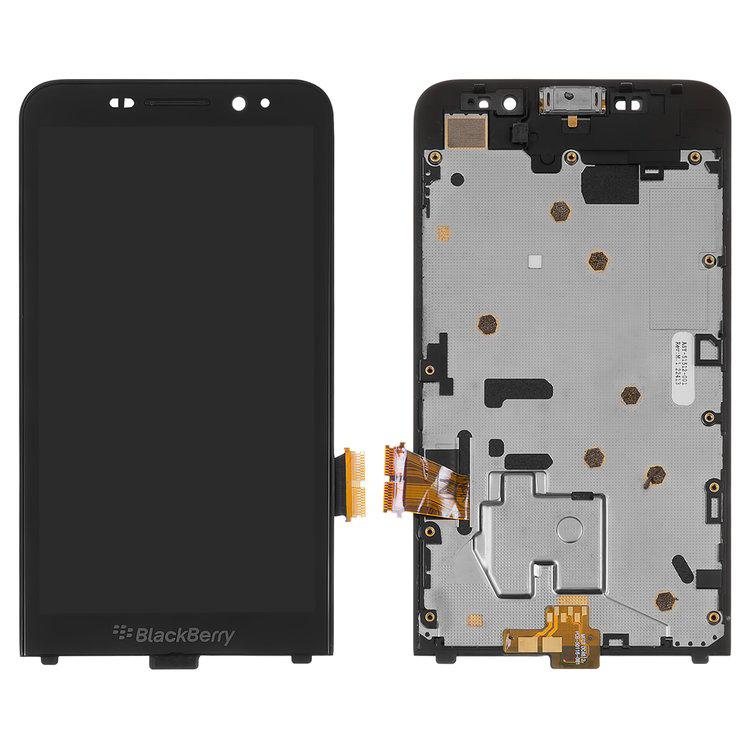 

Дисплей для Blackberry Z30, чорний, із сенсорним екраном, з рамкою, версія 4G