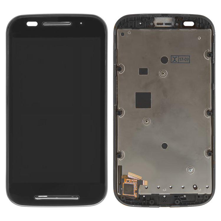 

Дисплей для Motorola XT1021 Moto E, XT1022 Moto E, XT1025 Moto E, чорний, із сенсорним екраном, з рамкою, Original (PRC)