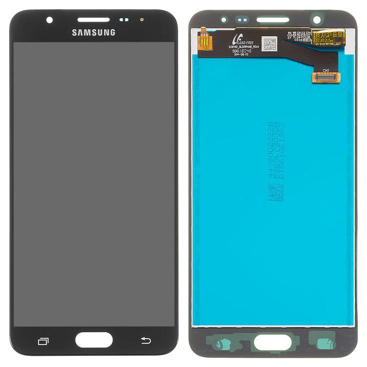 

Дисплей для Samsung G610 Galaxy J7 Prime, SM-G610 Galaxy On Nxt, чорний, із сенсорним екраном, оригінал (переклеєне скло)