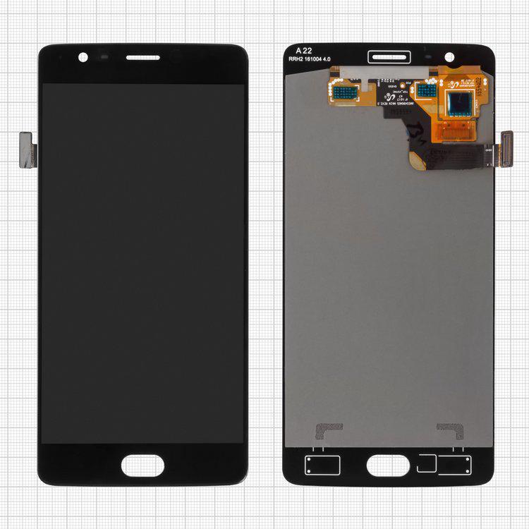 

Дисплей для OnePlus 3 A3003, чорний, із сенсорним екраном, Original (PRC)