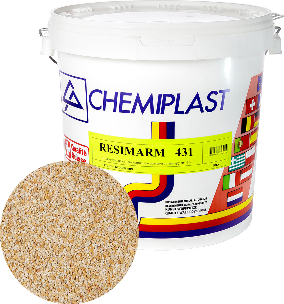 

Декоративна штукатурка CHEMIPLAST RESIMARM 431 мармур 2,5 мм 20 кг (4820166150243-mg)