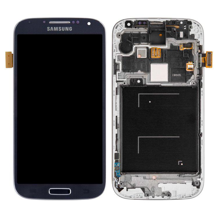 

Дисплей для Samsung I9505 Galaxy S4, синій, із сенсорним екраном, з передньою панеллю, оригінал (переклеєне скло)