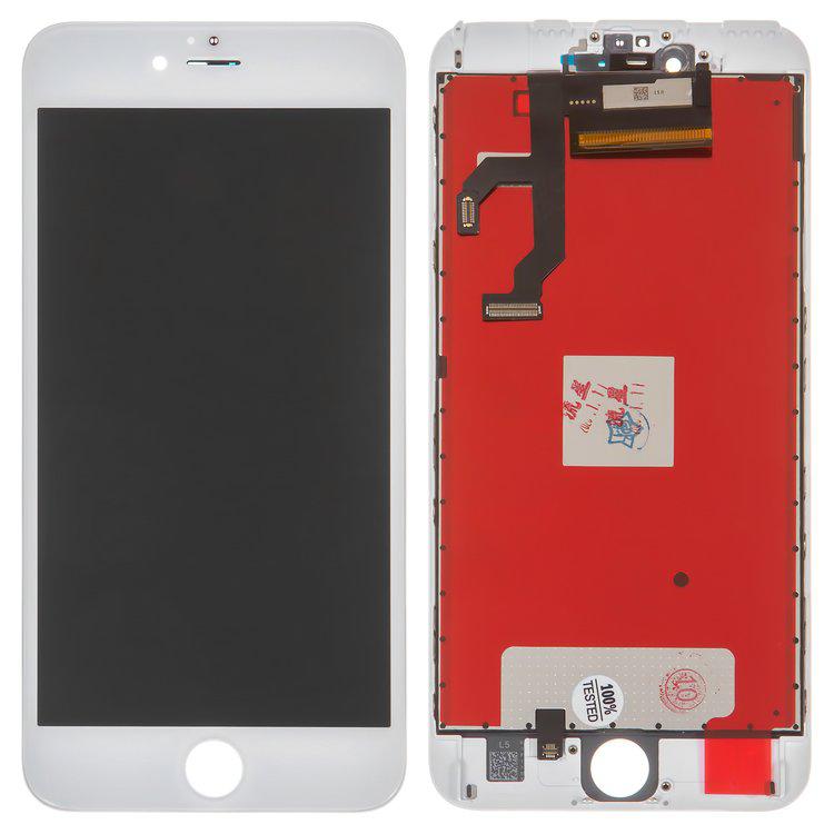 

Дисплей для iPhone 6S Plus, білий, із сенсорним екраном, з рамкою, AAA, Tianma, з пластиками камери та давача наближення