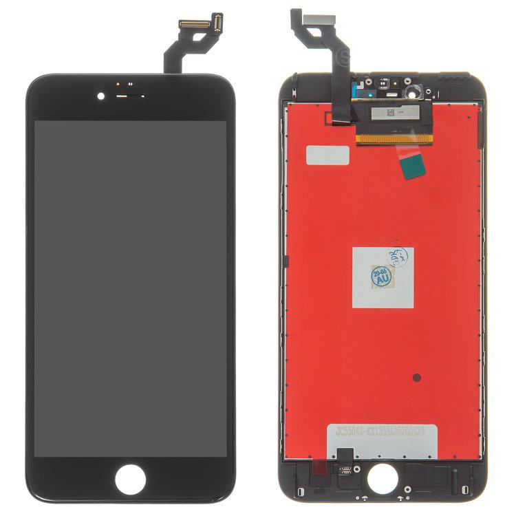 

Дисплей для iPhone 6S Plus, чорний, із сенсорним екраном, з рамкою, AAA, Tianma, з пластиками камери та давача наближення