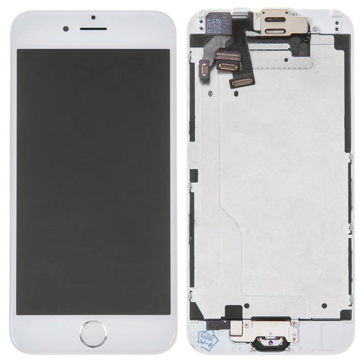

Дисплей для iPhone 6, білий, із сенсорним екраном, з рамкою, AAA, Tianma, зі шлейфом кнопки HOME, з камерою, з динаміком