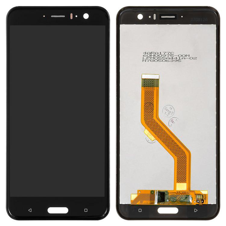 

Дисплей для HTC U11, чорний, із сенсорним екраном, оригінал (переклеєне скло)