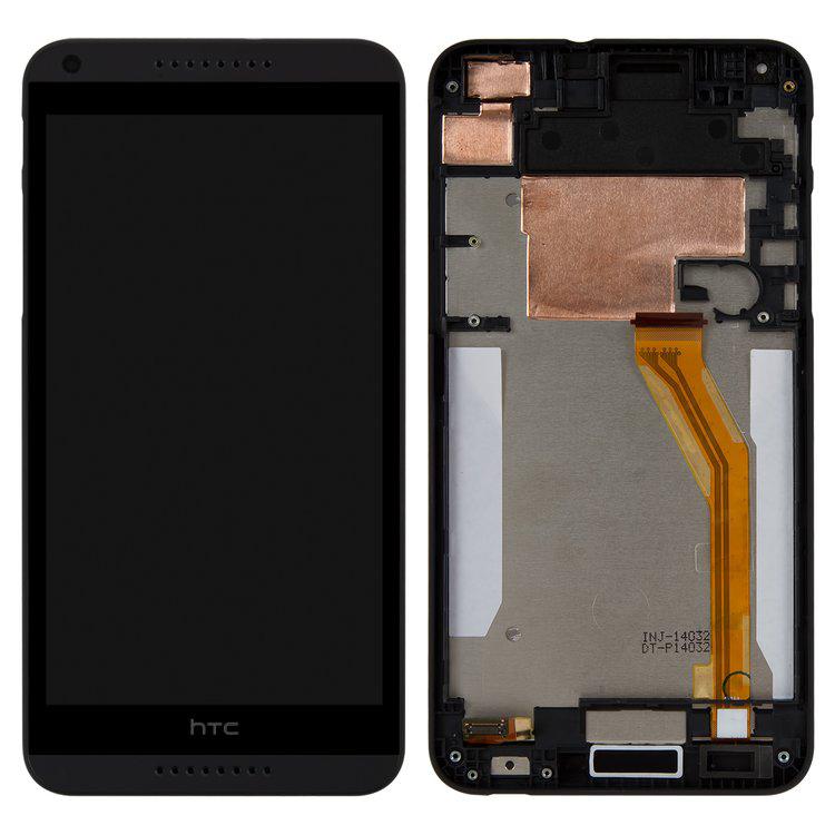

Дисплей для HTC Desire 816, чорний, із сенсорним екраном, з передньою панеллю, жовтий шлейф