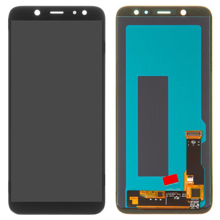 

Дисплей для Samsung A600 Dual Galaxy A6 (2018), чорний, із сенсорним екраном, (OLED), High Copy