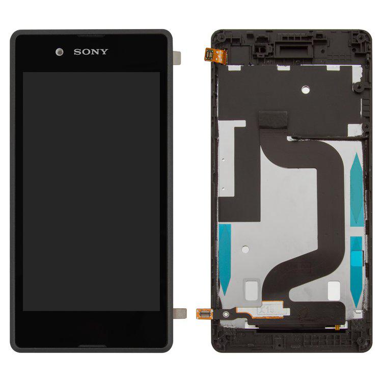 

Дисплей для Sony D2202 Xperia E3, D2203 Xperia E3, D2206 Xperia E3, чорний, із сенсорним екраном, з рамкою, Original (PRC)