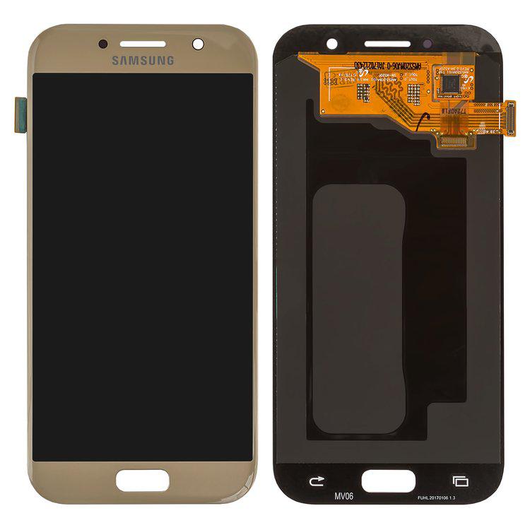 

Дисплей для Samsung A520 Galaxy A5 (2017), золотистий, із сенсорним екраном, оригінал (переклеєне скло)