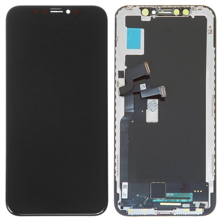 

Дисплей для iPhone X, чорний, із сенсорним екраном, з рамкою, (TFT), AAA, Tianma, з пластиками камери та давача наближення