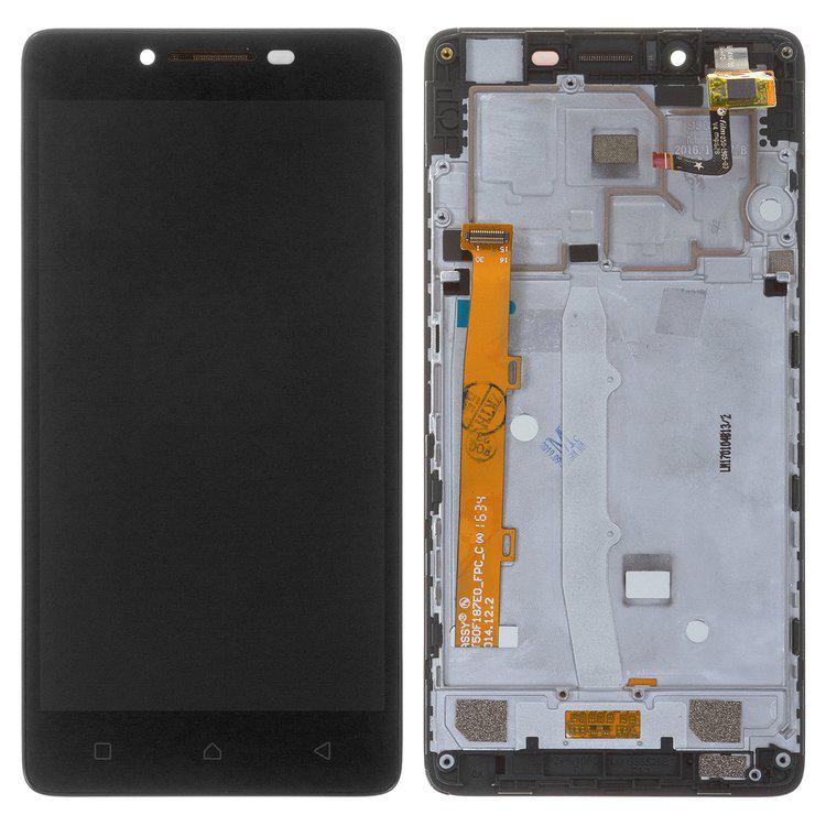 

Дисплей для Lenovo A6010, чорний, із сенсорним екраном, з рамкою