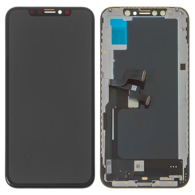 

Дисплей для iPhone XS, чорний, із сенсорним екраном, з рамкою, (TFT), AAA