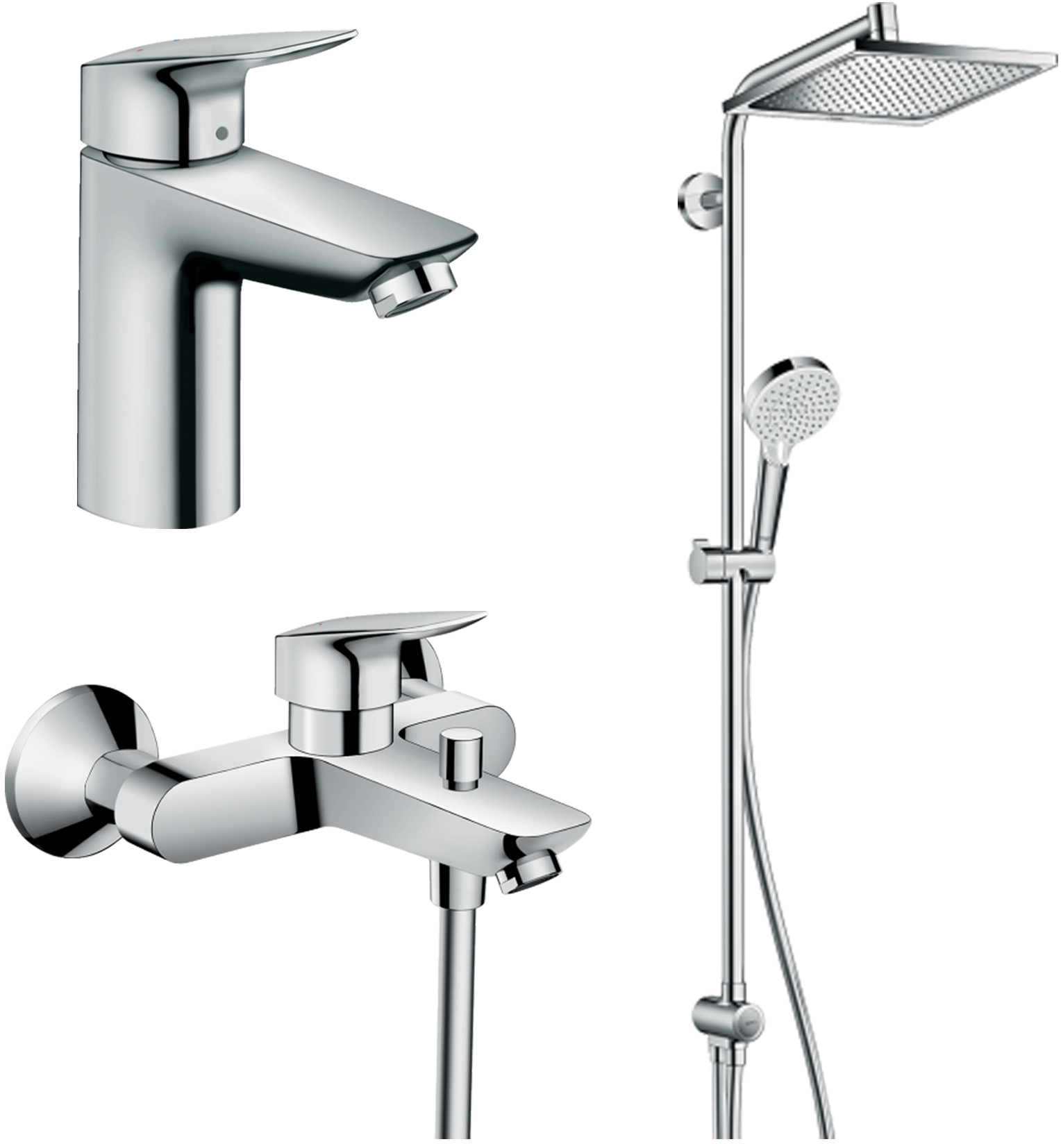 

Набор смесителей HANSGROHE Logis 20200002 (71104+7140+27289000)